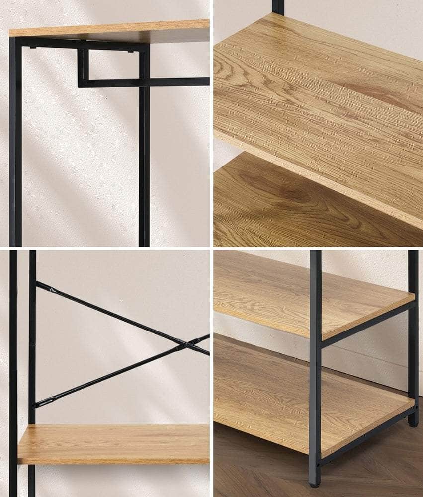 Open Wardrobe with Hanging Rail Metal 4 shelves