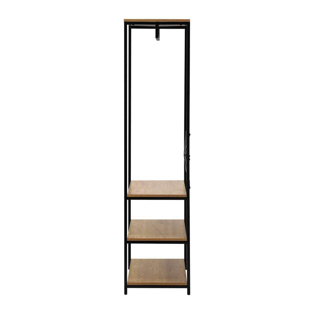 Open Wardrobe with Hanging Rail Metal 4 shelves