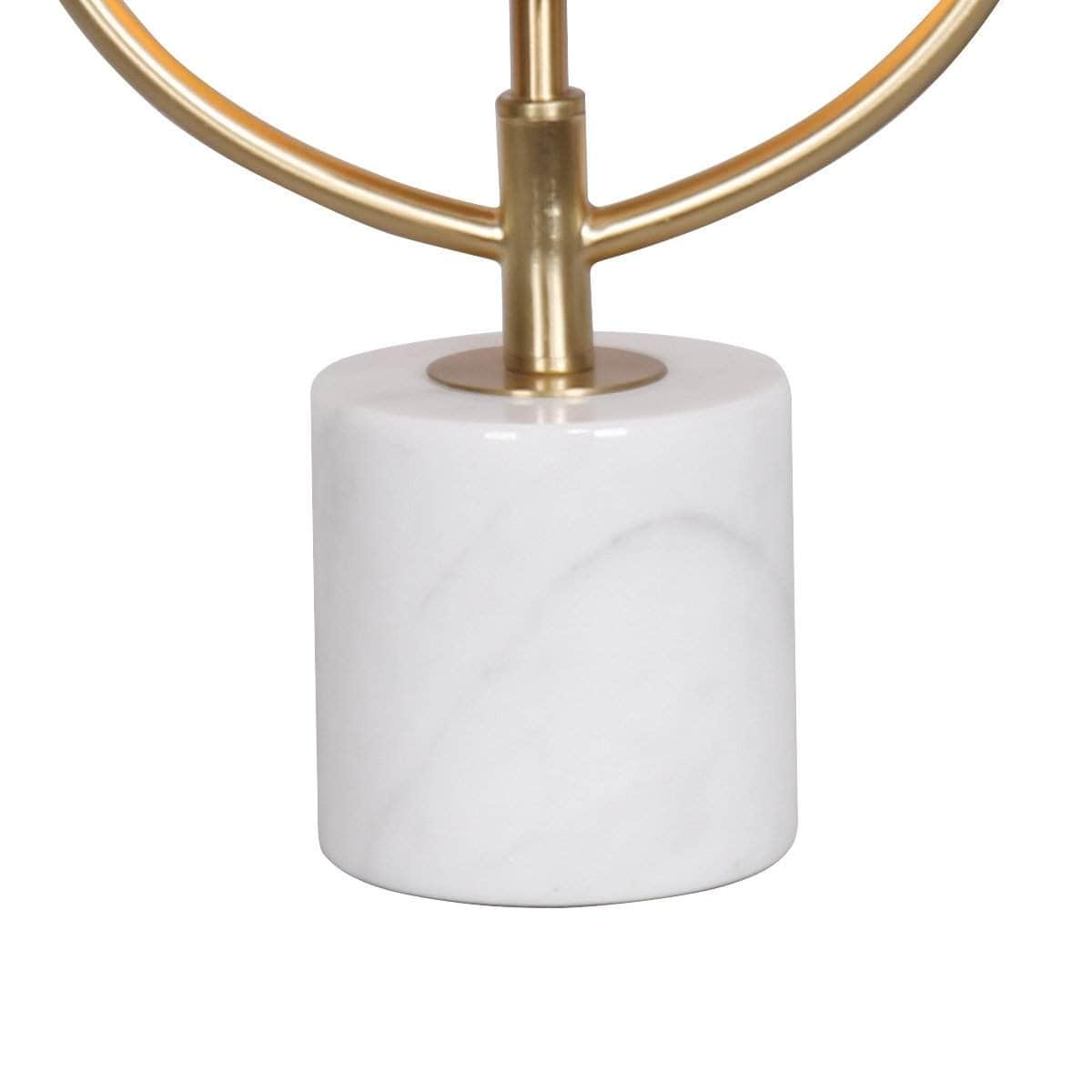 Orange Glass Table Lamp with White Marble Base