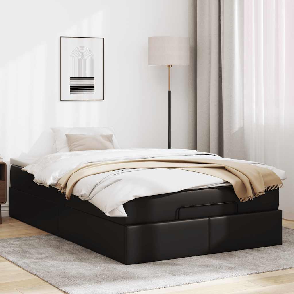 Ottoman Bed with Mattress Black Super Single