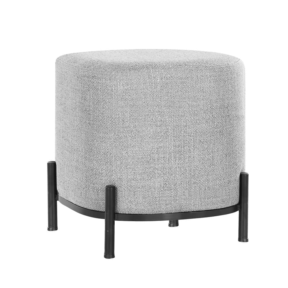 Ottoman Foot Stool Square Linen Grey with Eest Padded Seat