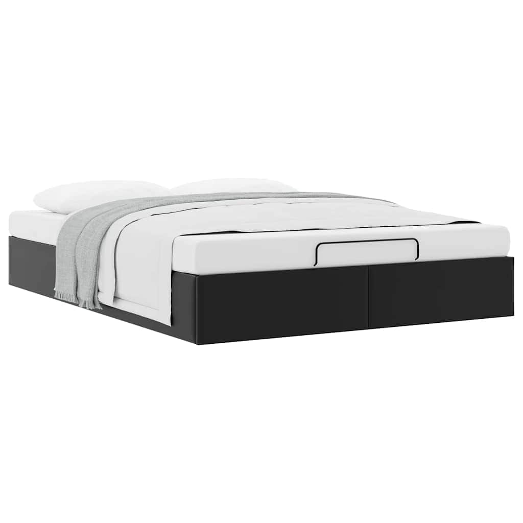 Ottoman Storage Bed Frame without Mattress Black Double