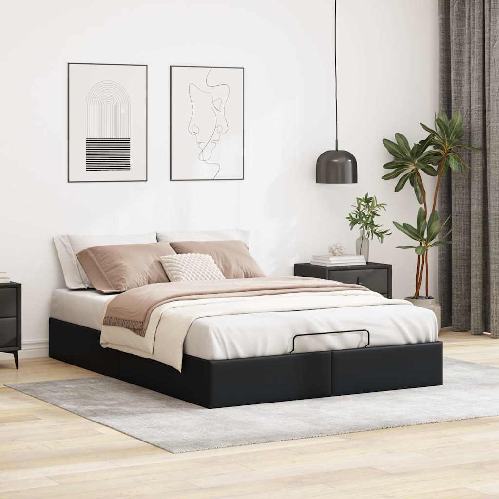 Ottoman Storage Bed Frame without Mattress Black Queen | Queen