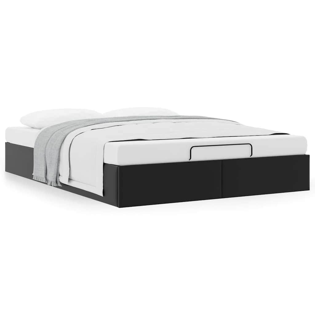 Ottoman Storage Bed Frame without Mattress Black Queen, Black colour