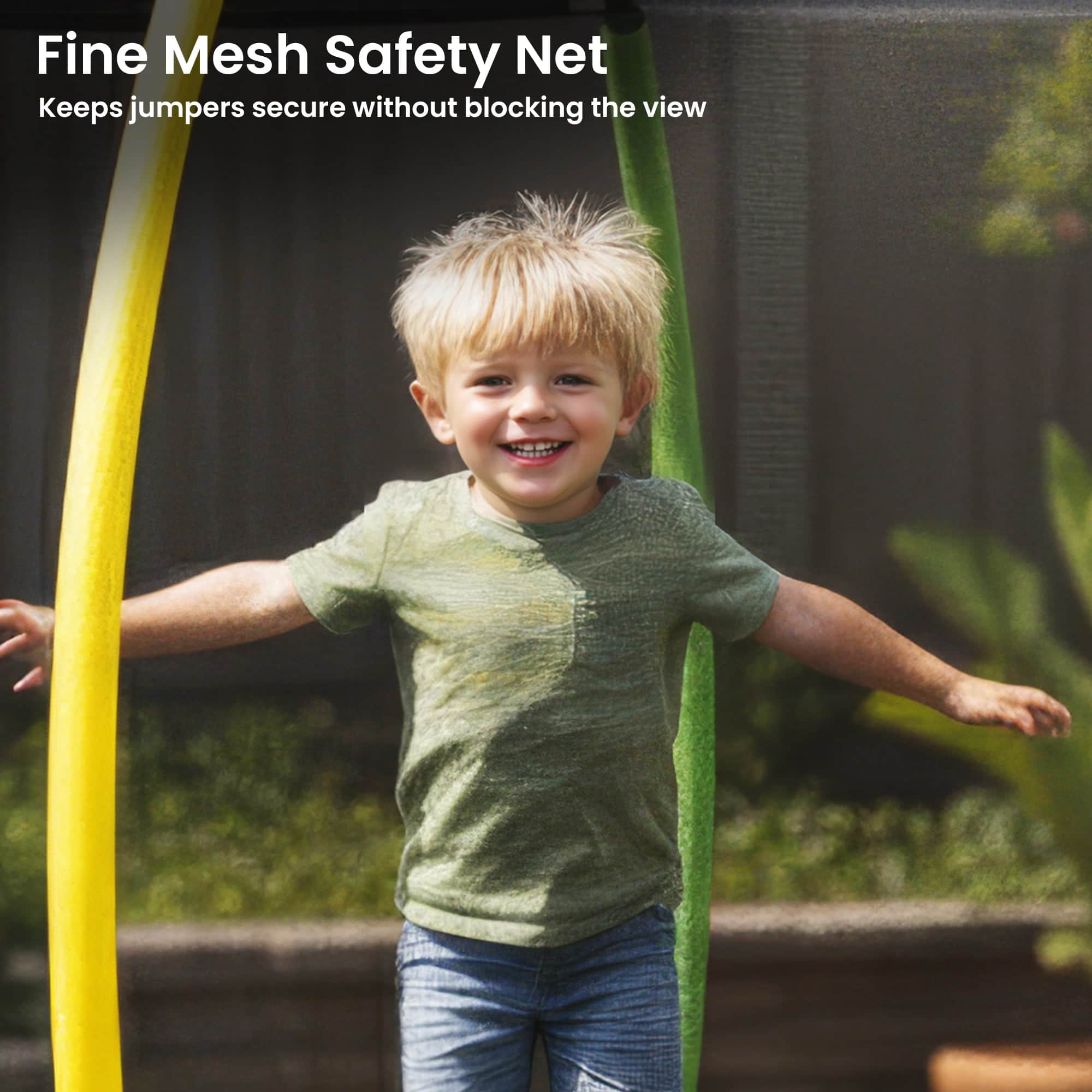 Outdoor 10x15ft Oval Trampoline w/ LED Basketball Hoop Reversible Pad