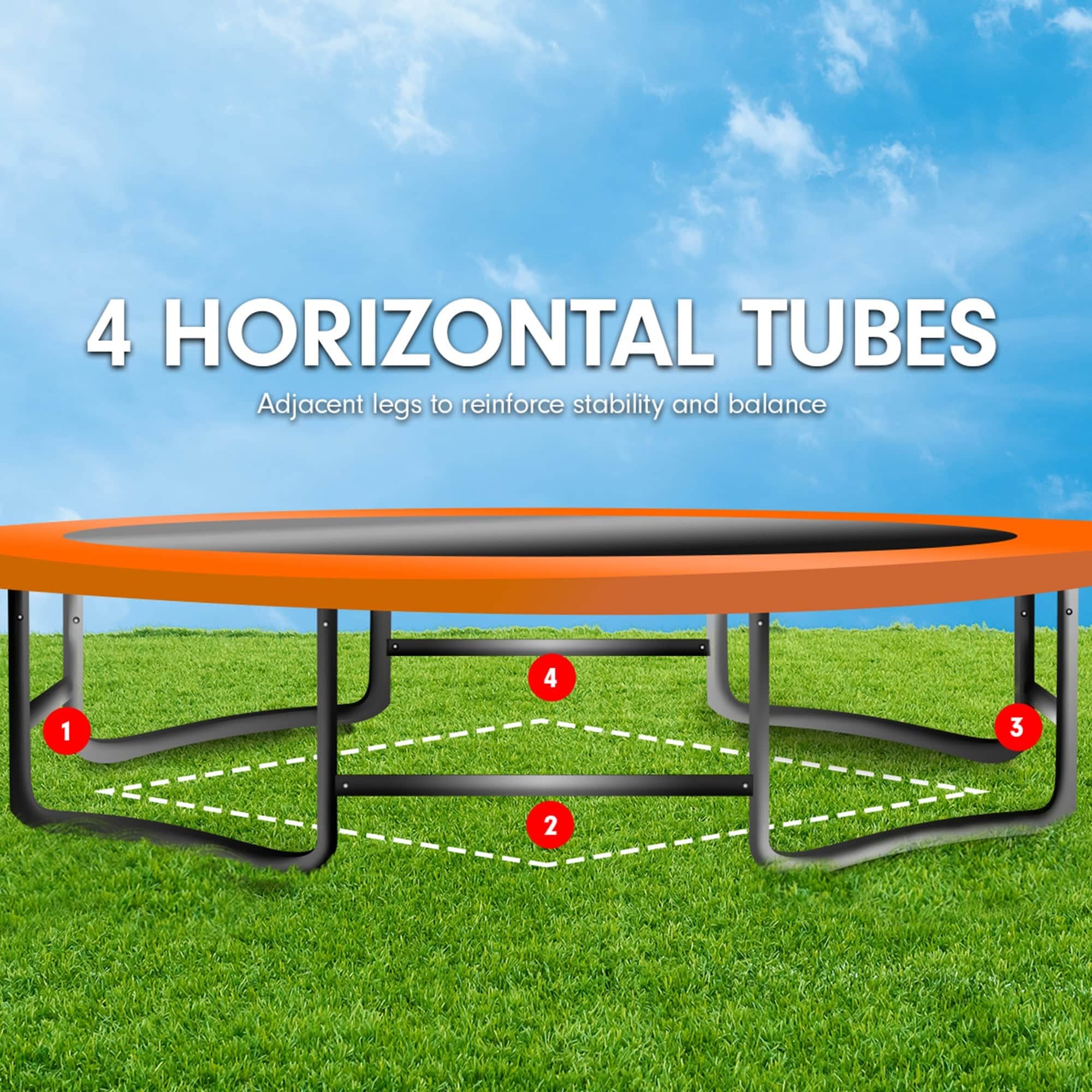 Outdoor 6ft x 9ft Rectangular Trampoline Orange Kids Jumping Fun