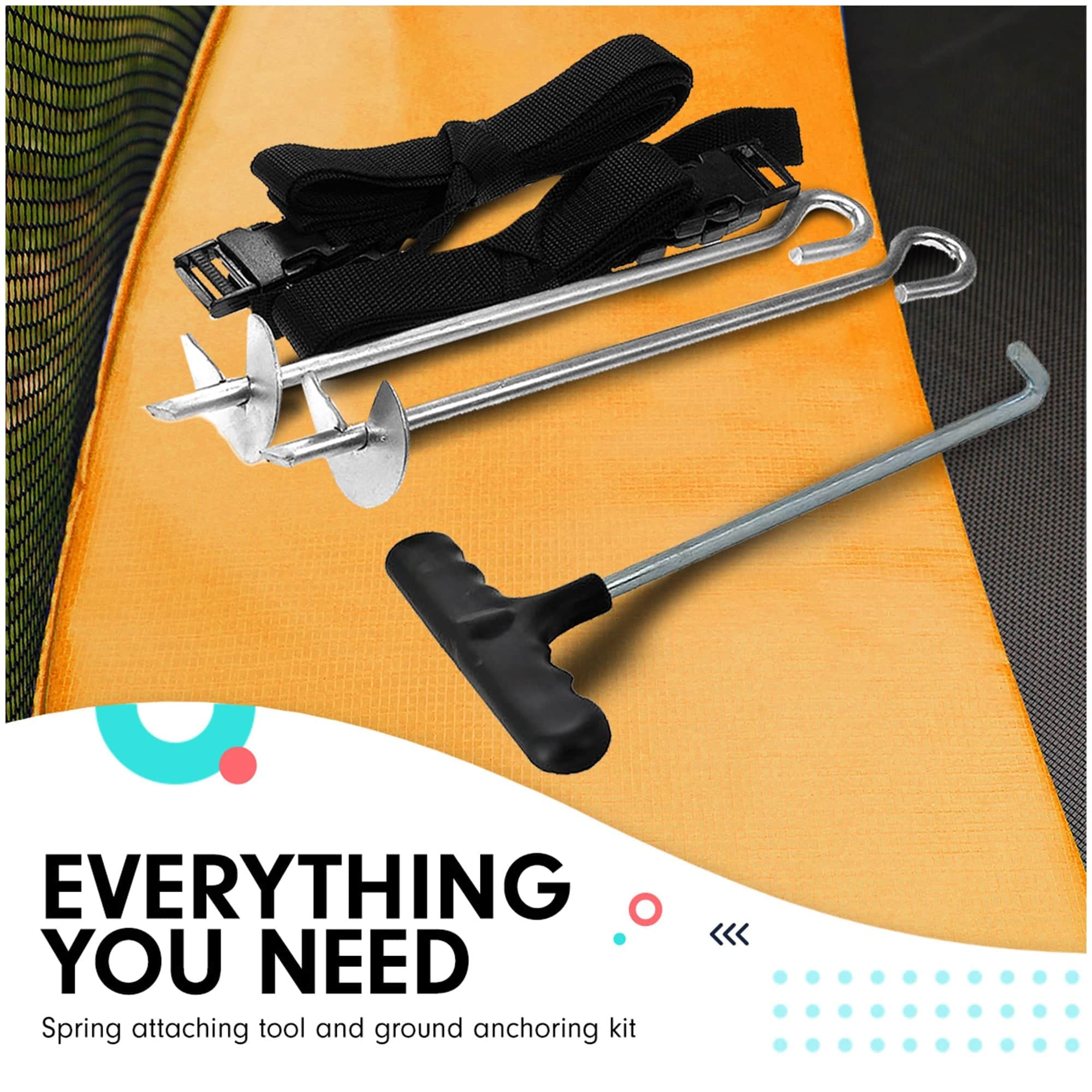 Outdoor 6ft x 9ft Rectangular Trampoline w/ Basketball Hoop Orange