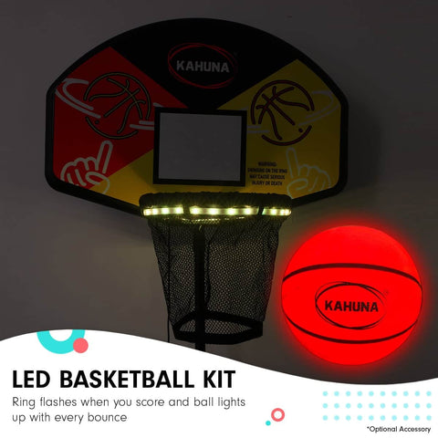 Outdoor 6ft x 9ft Rectangular Trampoline w/ LED Basketball Hoop Orange