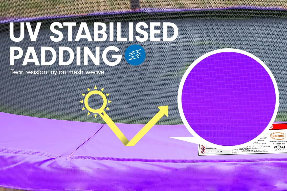 Outdoor 8ft Blizzard Trampoline Green with Purple Kids Basketball Set