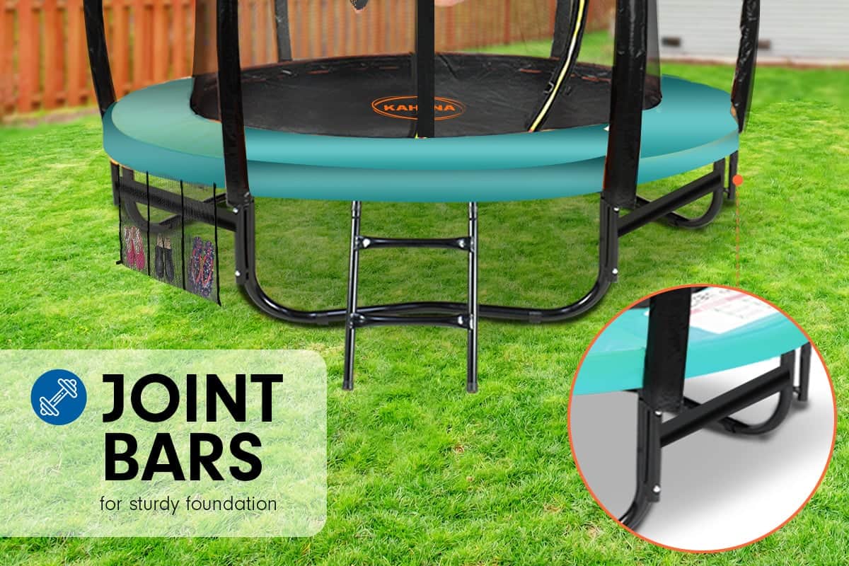 Outdoor 8ft Round Trampoline Green with Basketball Set for Kids