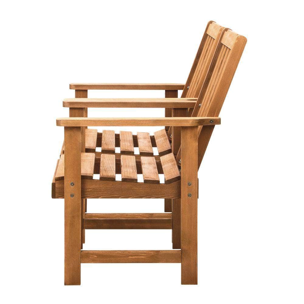 Outdoor Armchair Furniture Sun Lounge Wood Chair Garden Sofa Foot Stool