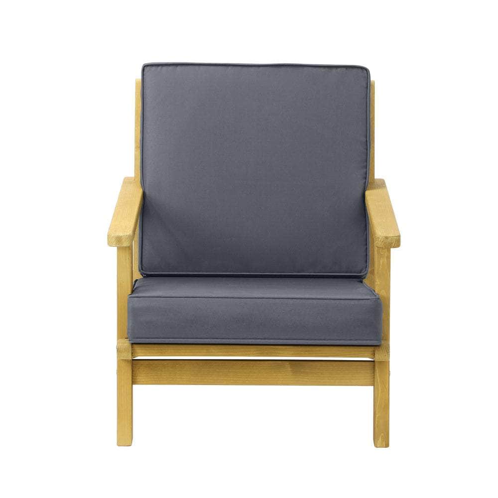 Outdoor Armchair Furniture Sun Lounge Wood Chair Patio Beach Garden Sofa | Outdoor Patio Set