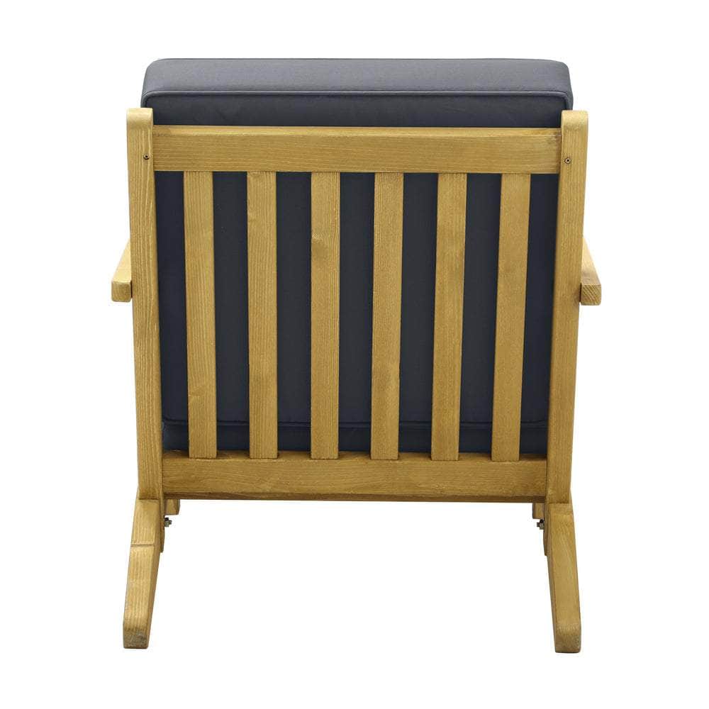 Outdoor Armchair Furniture Sun Lounge Wood Chair Patio Beach Garden Sofa | Wood finish