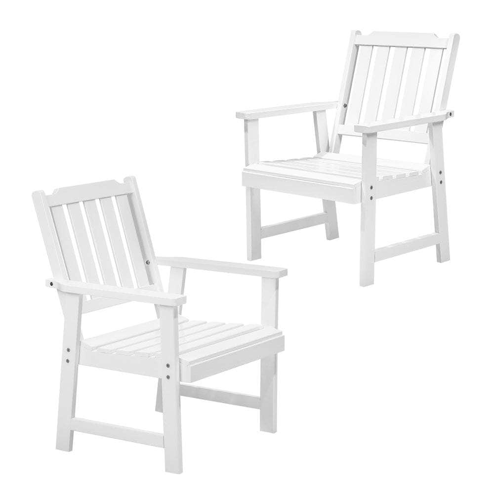 Outdoor Armchair Wooden Patio Furniture 2PCS Chairs Set