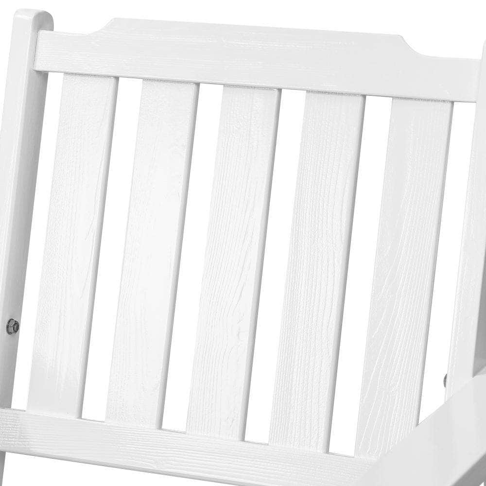 Outdoor Armchair Wooden Patio Furniture 2PCS Chairs Set Garden Seat White