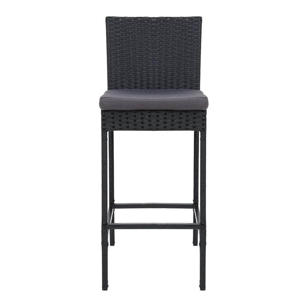 Outdoor Bar Stools Dining Chairs Rattan Furniture X2