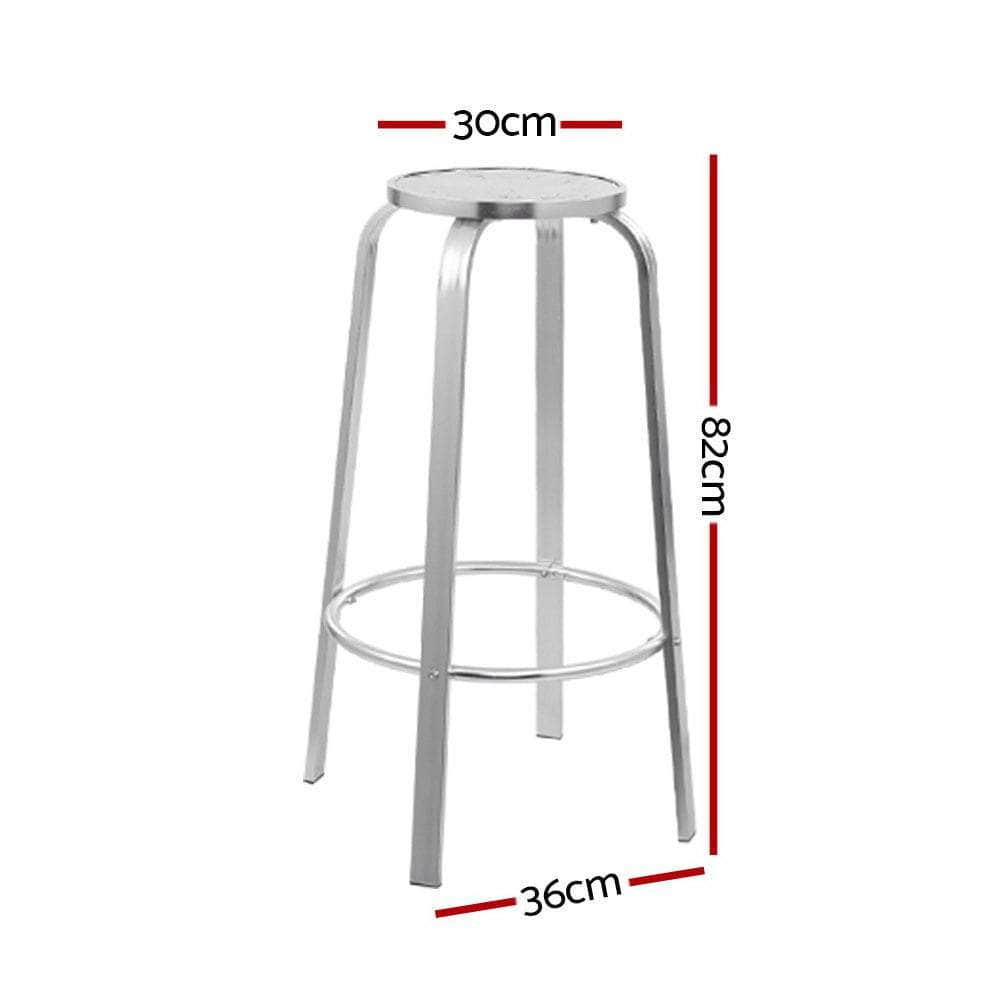 Outdoor Bar Stools Patio Furniture Indoor Bistro Kitchen Aluminum x2