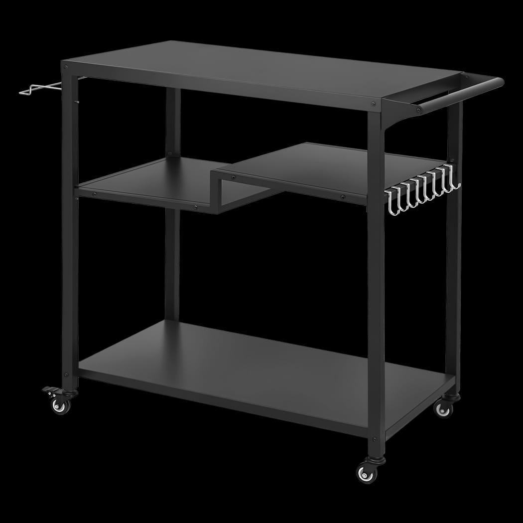 Outdoor BBQ Grill Cart 3 Tier Mobile Kitchen Trolley | Simpledeals