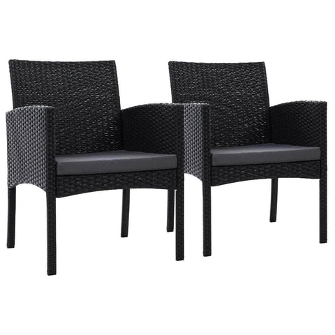 2Pc Outdoor Dining Chairs Patio Furniture Rattan Lounge Chair Xl Ezra