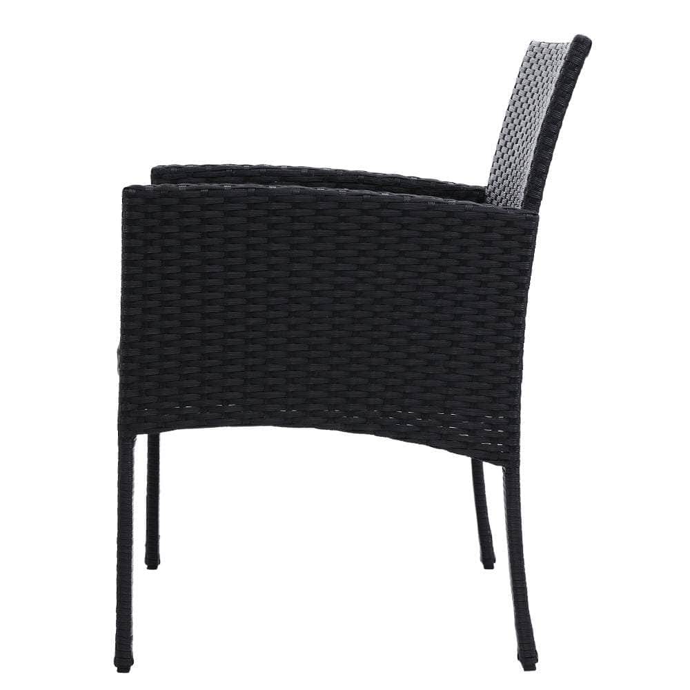 Outdoor Bistro Chairs Patio Furniture Dining Chair Wicker Garden Cushion Gardeon