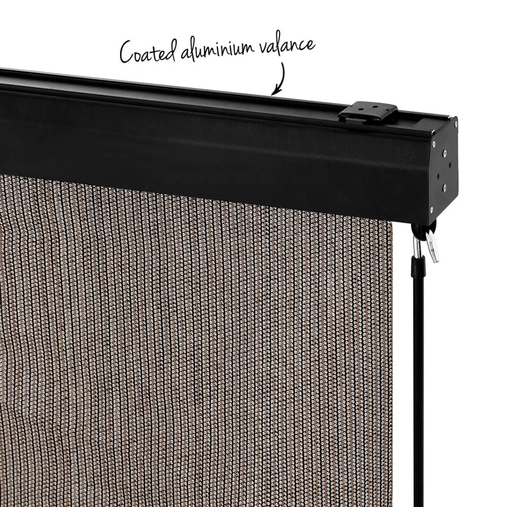 Outdoor Blinds Light Filtering Roll Down Awning Shade 2.1X2.5M Brown with Awnings
