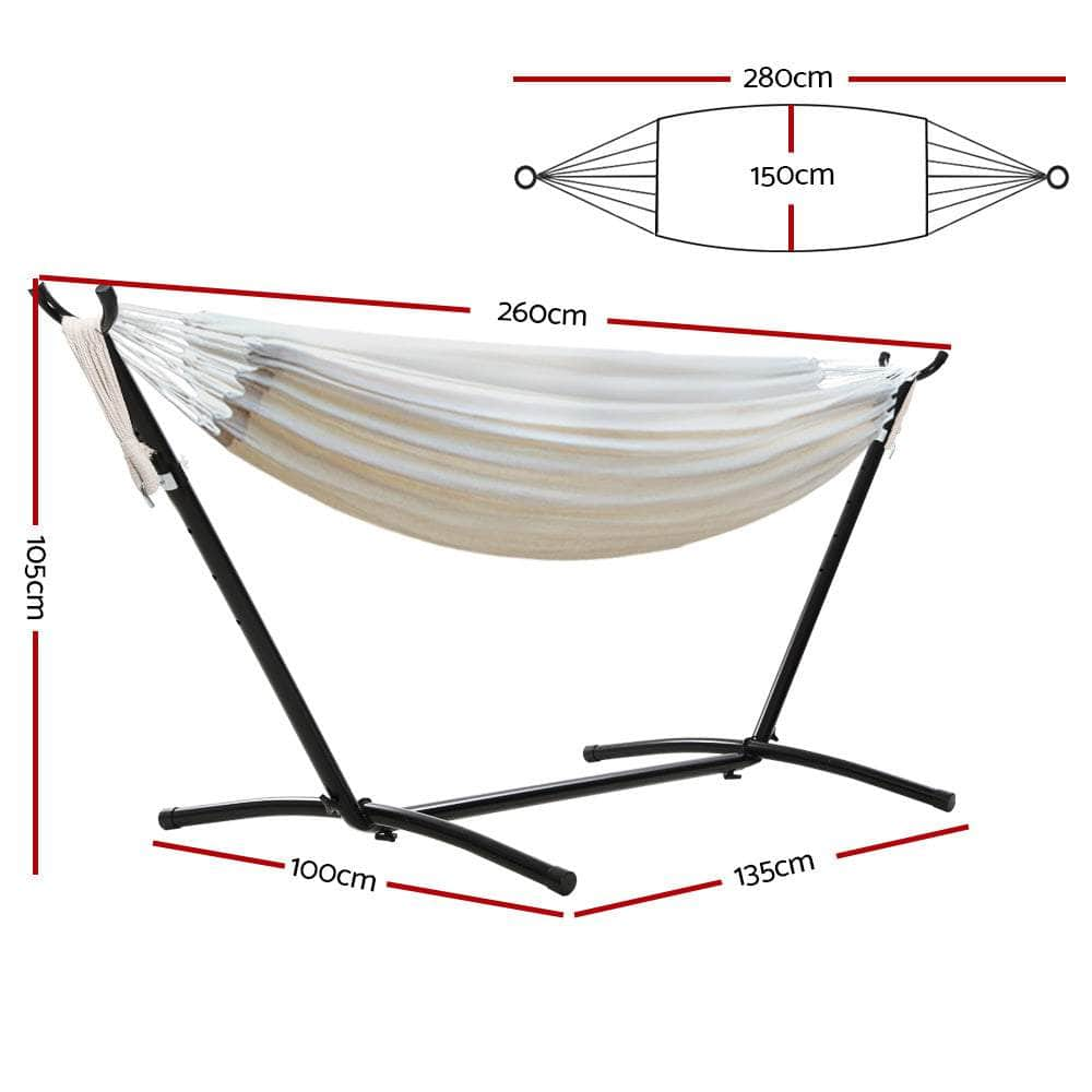 Outdoor Camping Hammock With Stand Cotton Rope