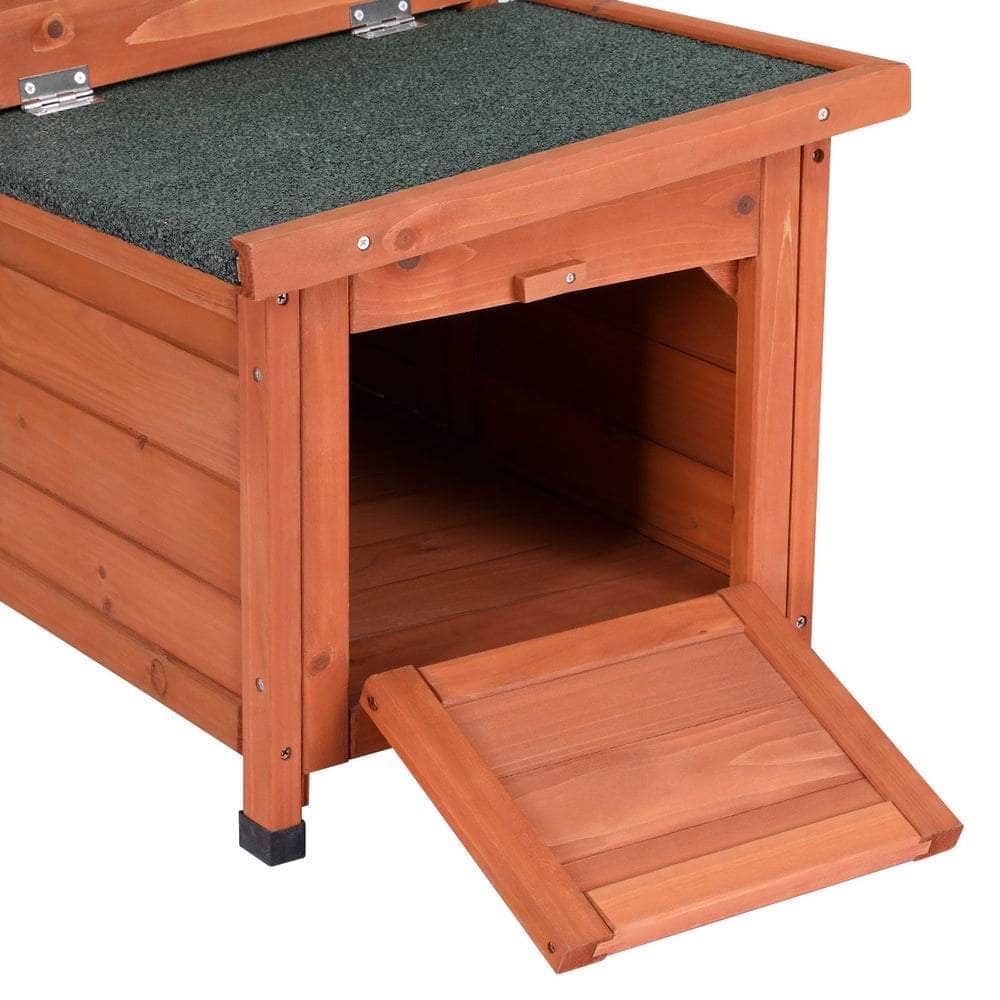 Outdoor Cat House & Rabbit Hutch - Wooden Shelter, Small Enclosure