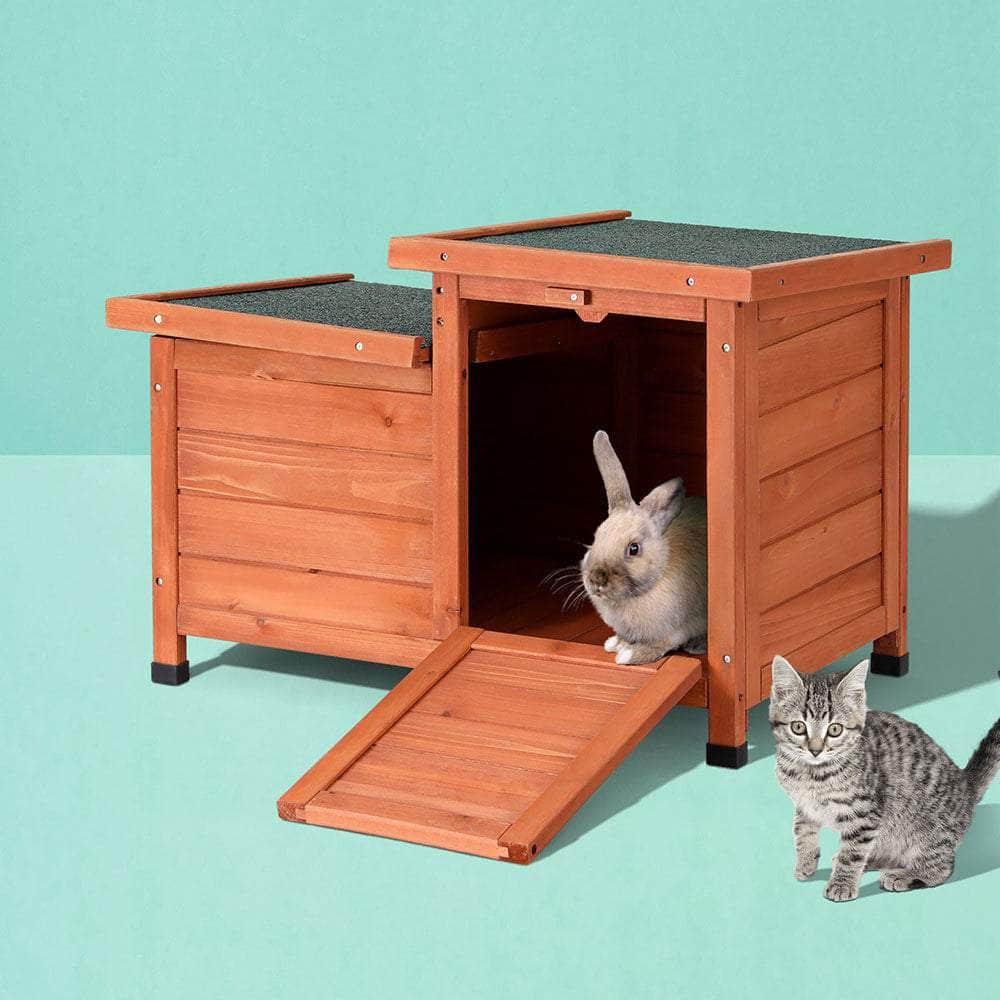 Outdoor Cat House & Rabbit Hutch - Wooden Shelter, Small Enclosure