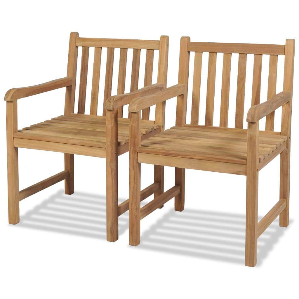 Outdoor Chairs 2 pcs Solid Teak Wood - Simple deals
