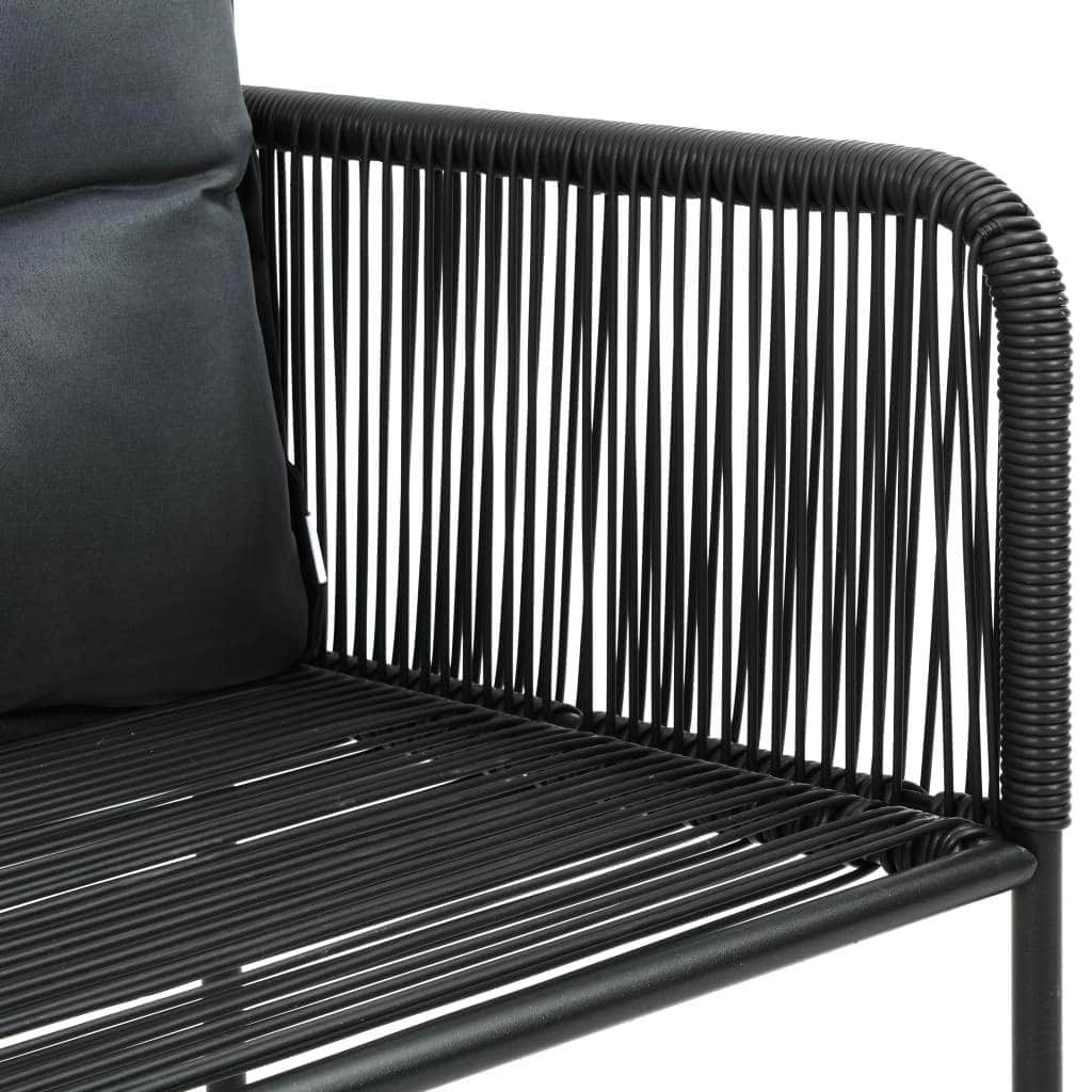 Outdoor Chairs 2 pcs with Pillows Poly Rattan Black - Simple deals