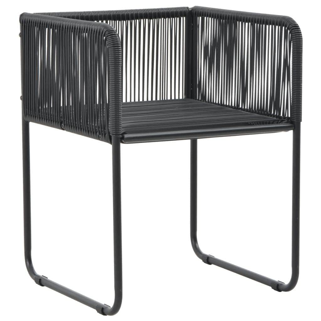 Outdoor Chairs 2 pcs with Pillows Poly Rattan Black - Simple deals