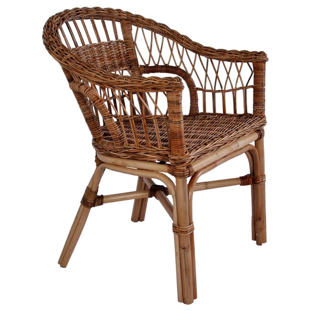 Outdoor Chairs 4 pcs Natural Rattan Brown