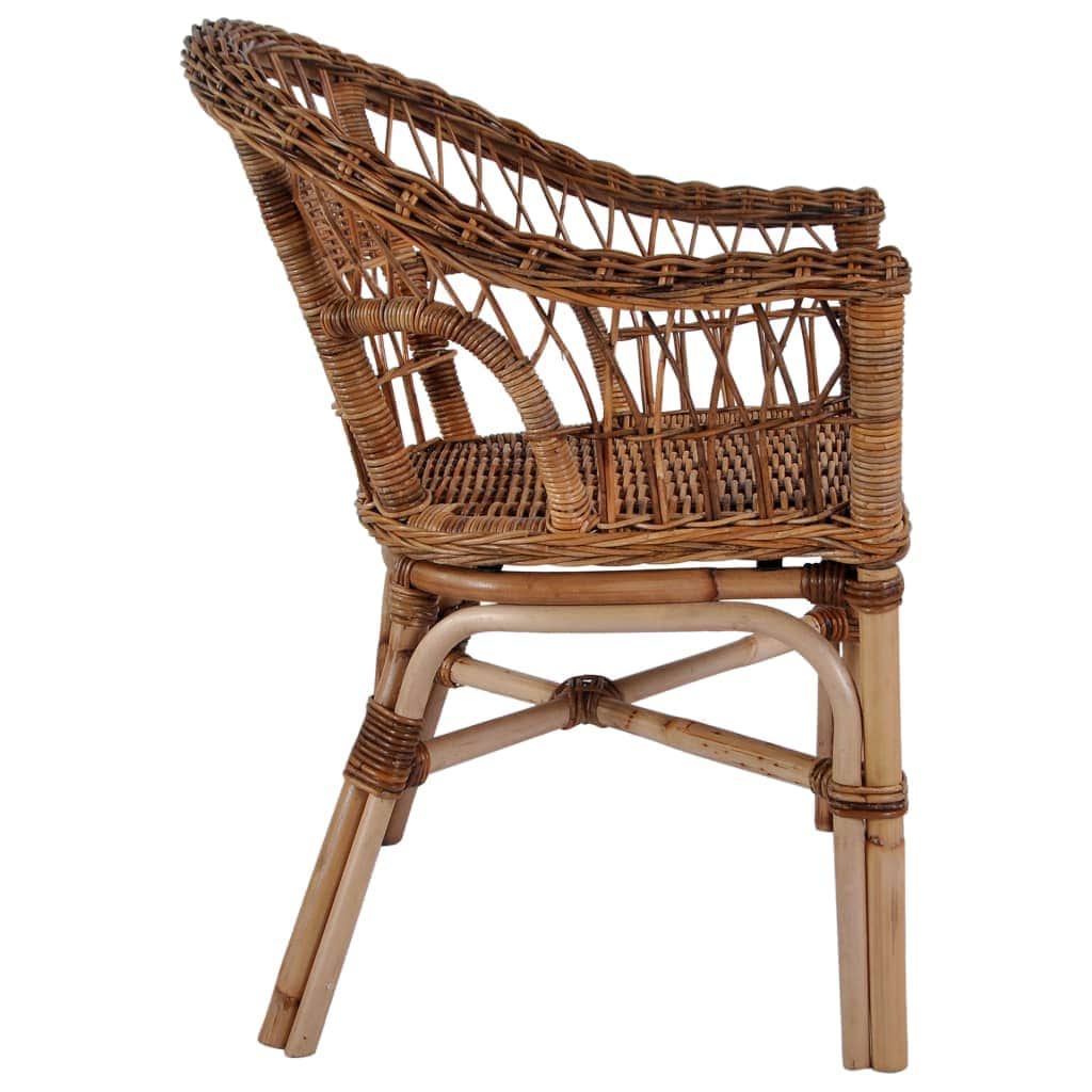 Outdoor Chairs 4 pcs Natural Rattan Brown