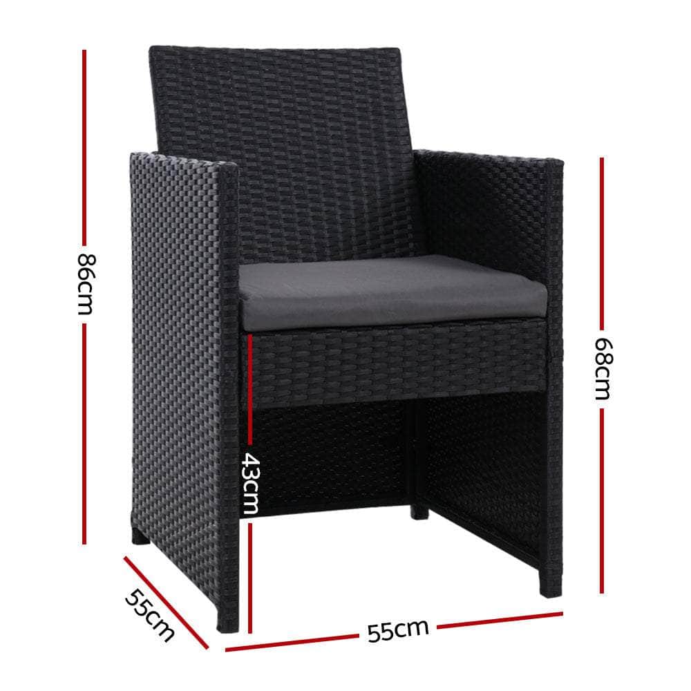 Outdoor Chairs Dining Patio Furniture Lounge Setting Wicker Garden