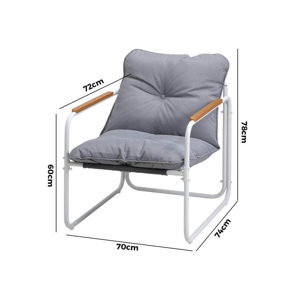 Outdoor Chairs Set Garden Patio Armchair Black/White