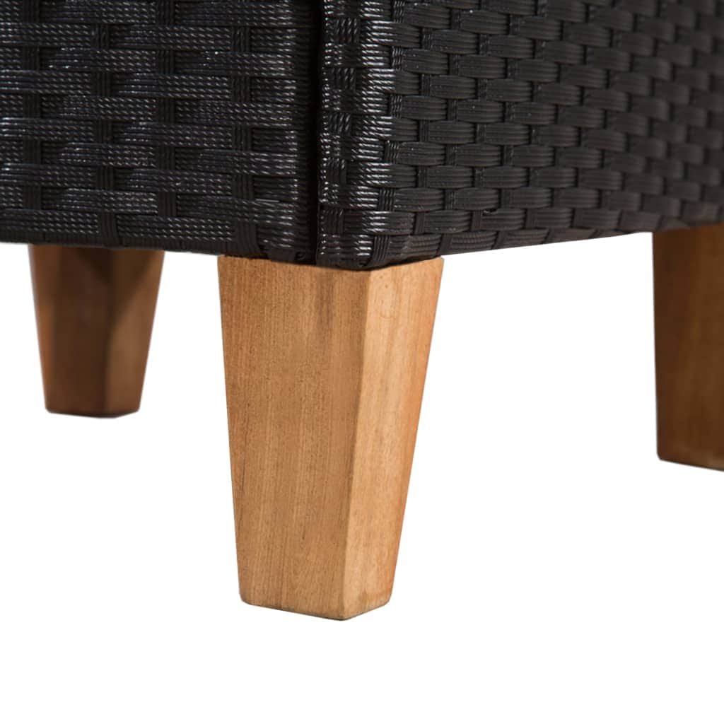 Outdoor Chairs with Cushions 2 pcs Poly Rattan Black