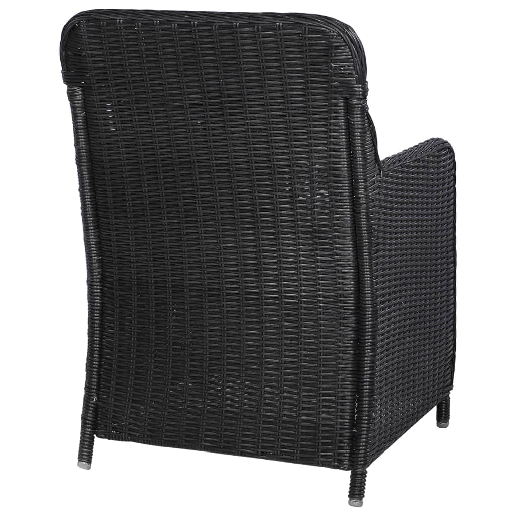 Outdoor Chairs with Cushions 2 pcs Poly Rattan Black - Simple deals