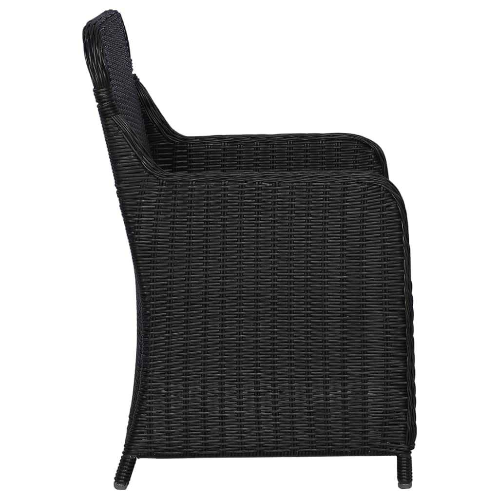 Outdoor Chairs with Cushions 2 pcs Poly Rattan Black - Simple deals