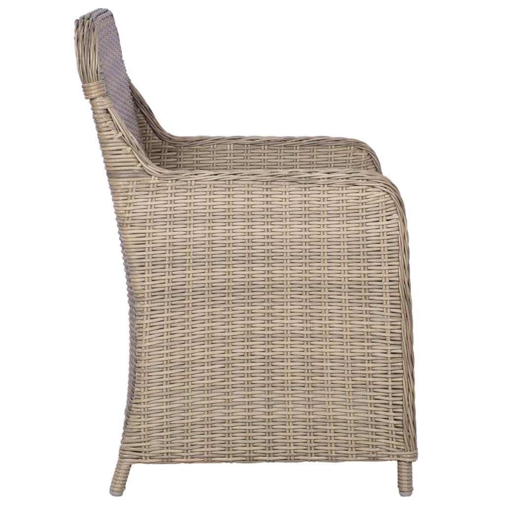 Outdoor Chairs with Cushions 2 pcs Poly Rattan Brown - Simple deals