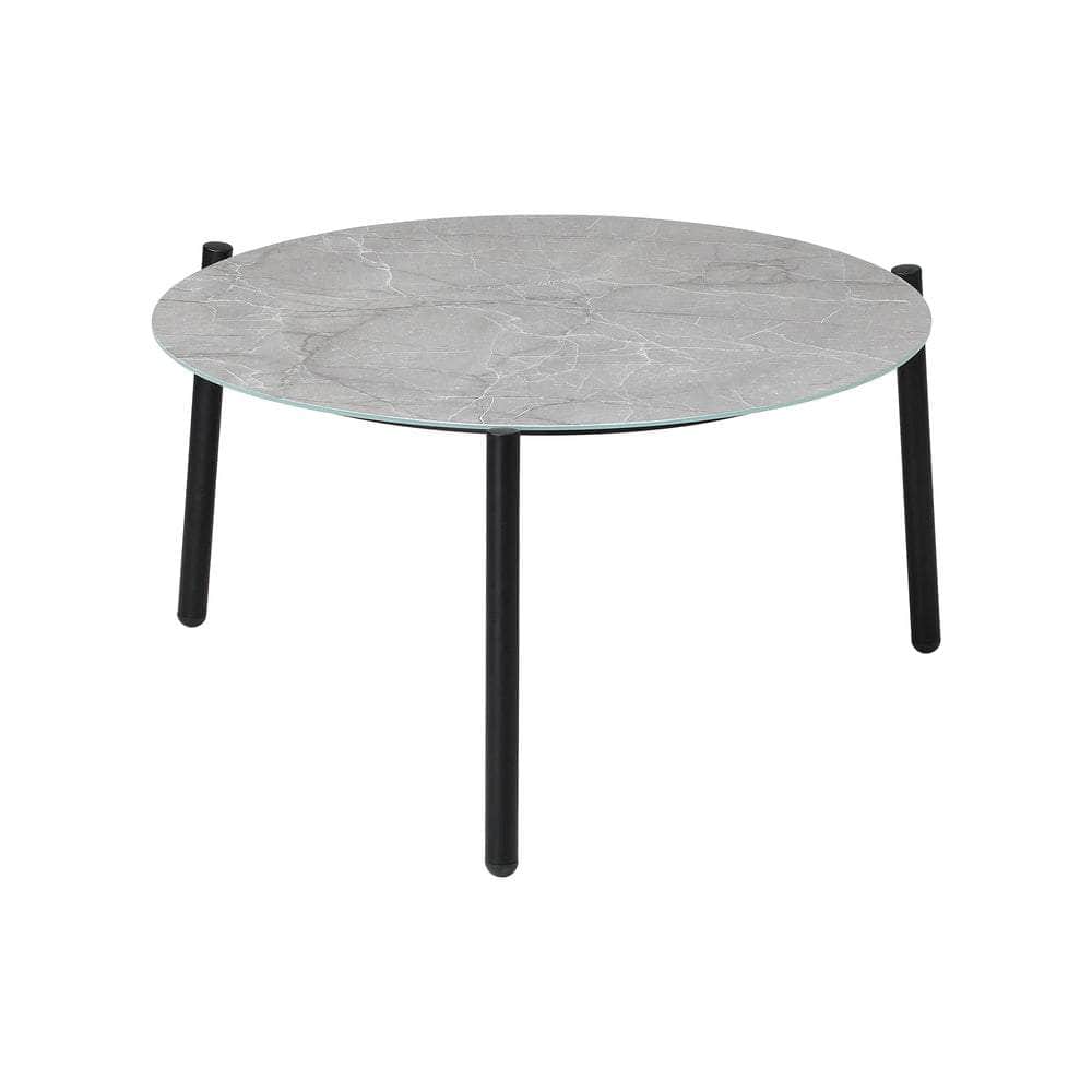 Outdoor Coffee Side Marble Table Desk 70cm Grey