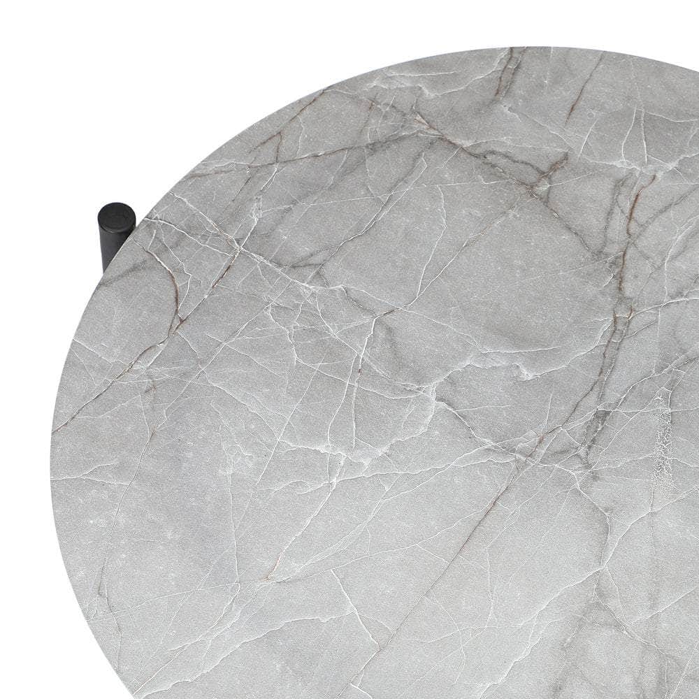 Outdoor Coffee Side Marble Table Desk 70cm Grey
