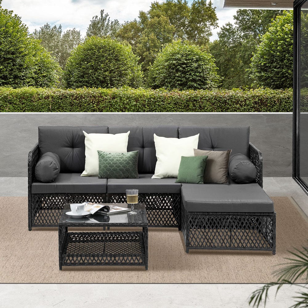 Outdoor Sofa Set 4/6 Seater Wicker Rattan Lounge Setting - 6 Seater - photo 51