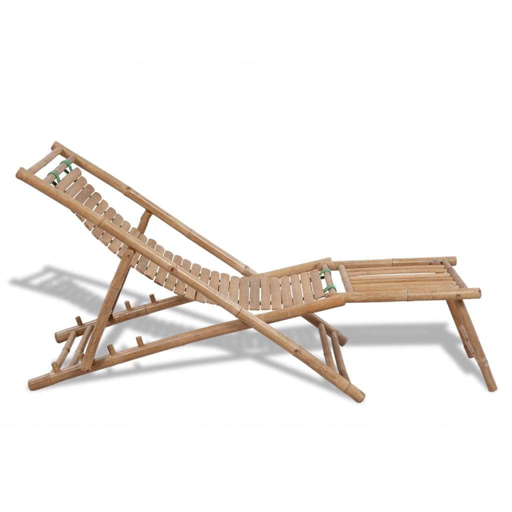 Outdoor Deck Chair with Footrest Bamboo - Simple deals