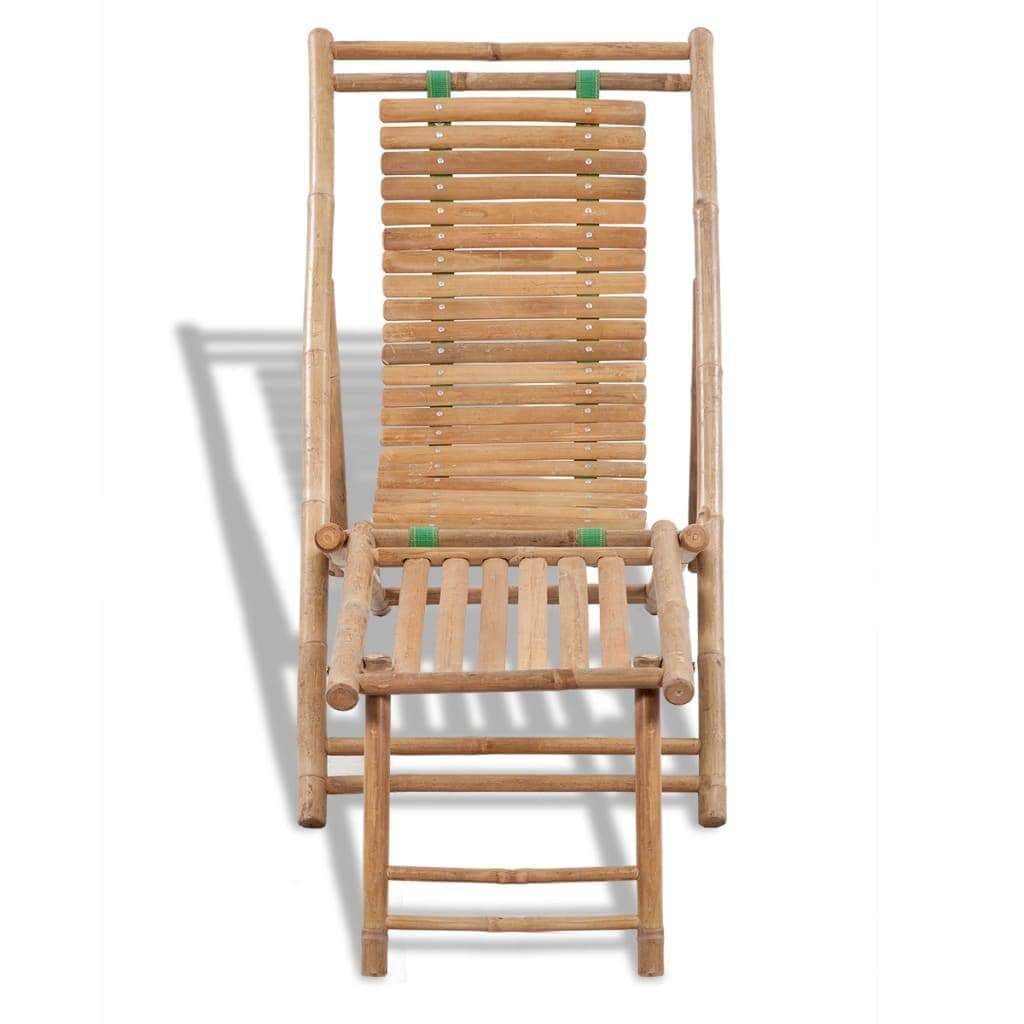 Outdoor Deck Chair with Footrest Bamboo - Simple deals