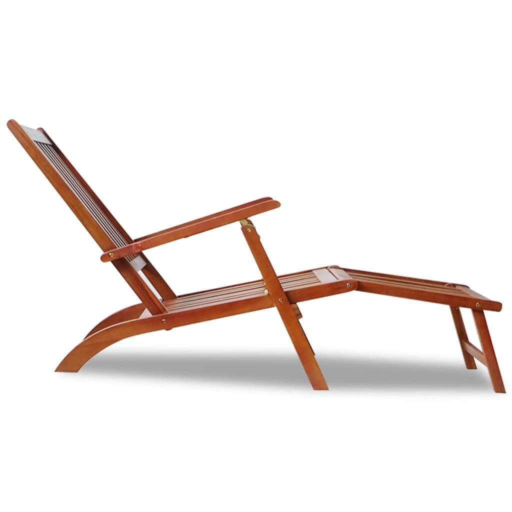 Outdoor Deck Chair with Footrest Solid Acacia Wood - Simple deals