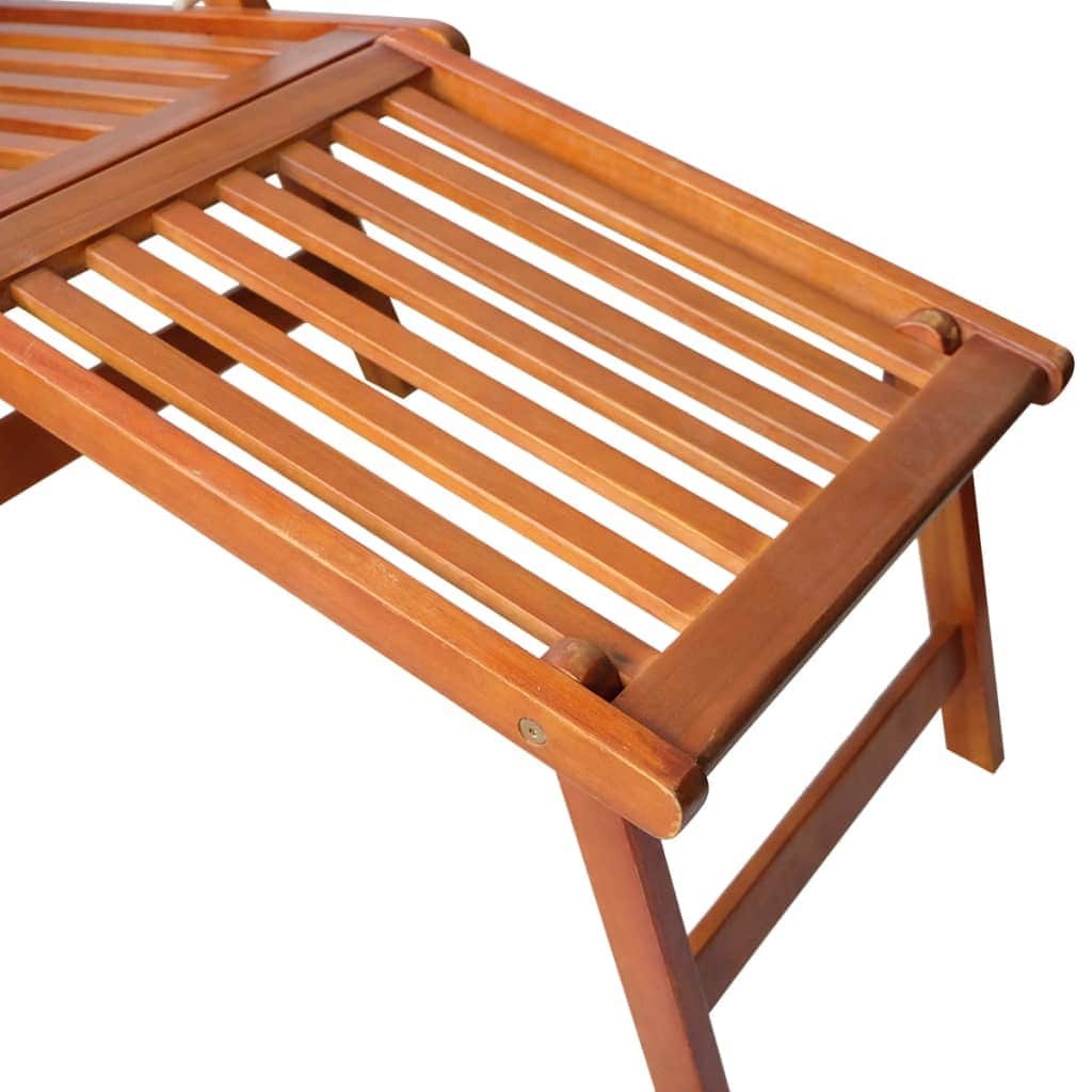 Outdoor Deck Chair with Footrest Solid Acacia Wood - Simple deals
