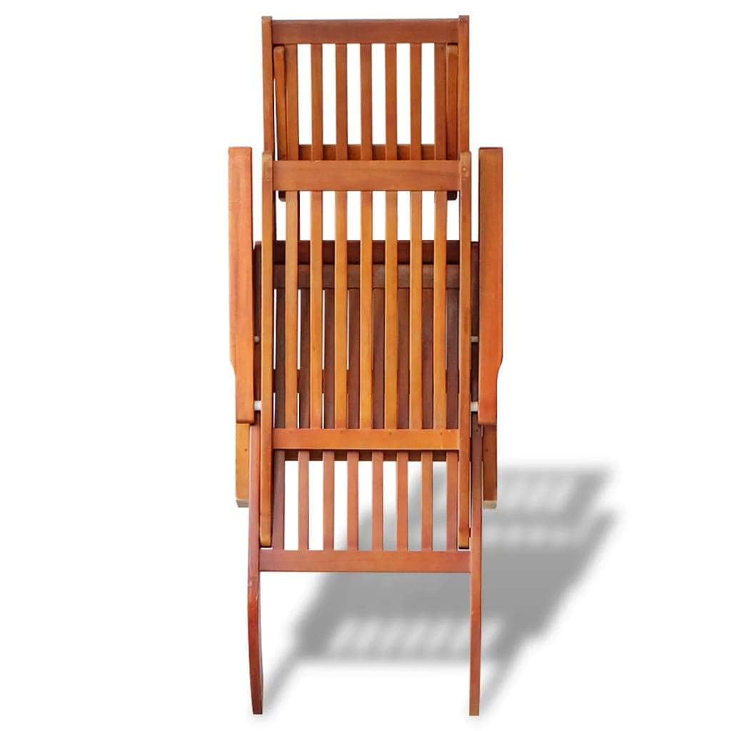 Outdoor Deck Chair with Footrest Solid Acacia Wood - Simple deals