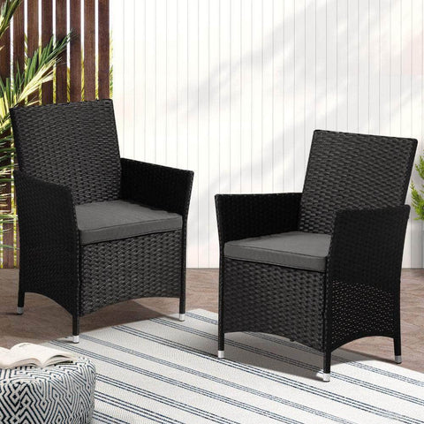 Outdoor Dining Chairs Rattan Outdoor Patio Chairs Furniture Set of 2