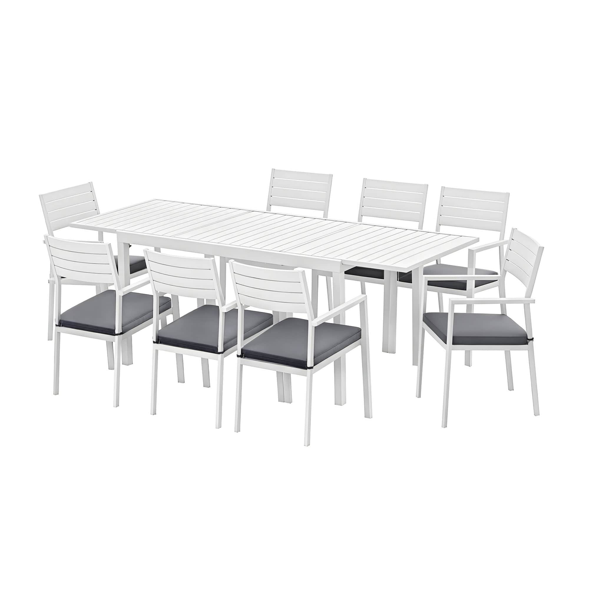 Outdoor Dining Set 9PCS Aluminium Extendable Table Chairs Patio
