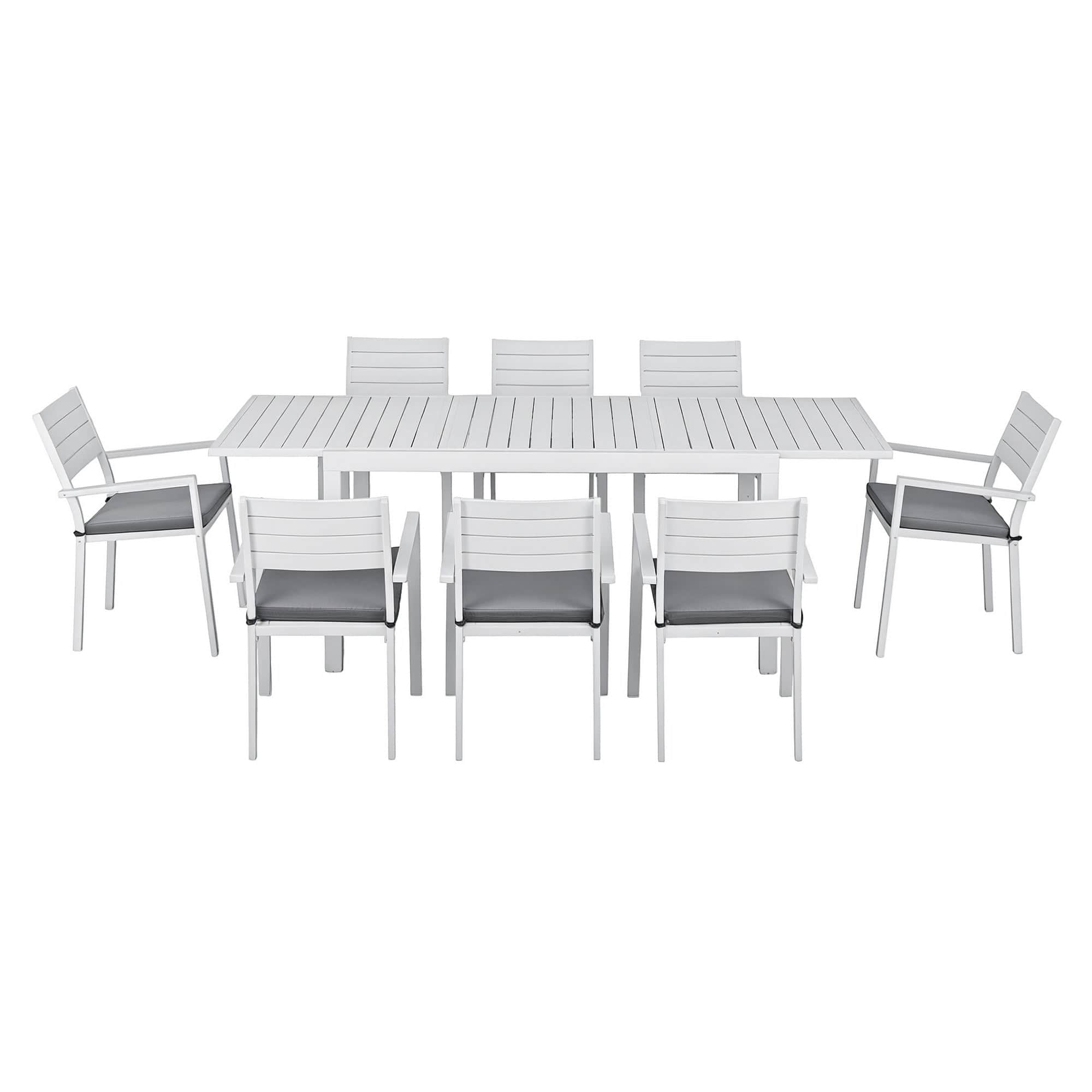 Outdoor Dining Set 9PCS Aluminium Extendable Table Chairs Patio